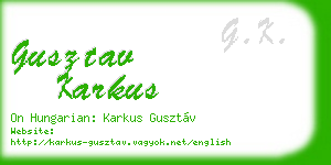 gusztav karkus business card